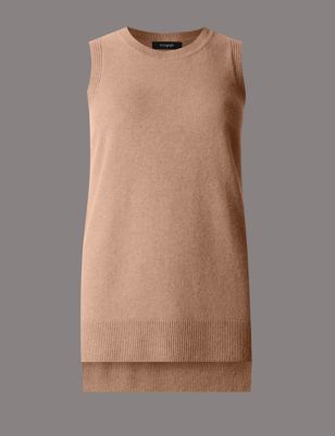 Pure Cashmere Split Knitted Tank